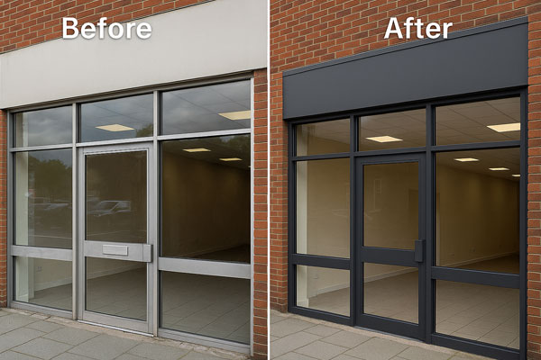 Door frame painting on unit in Hackney